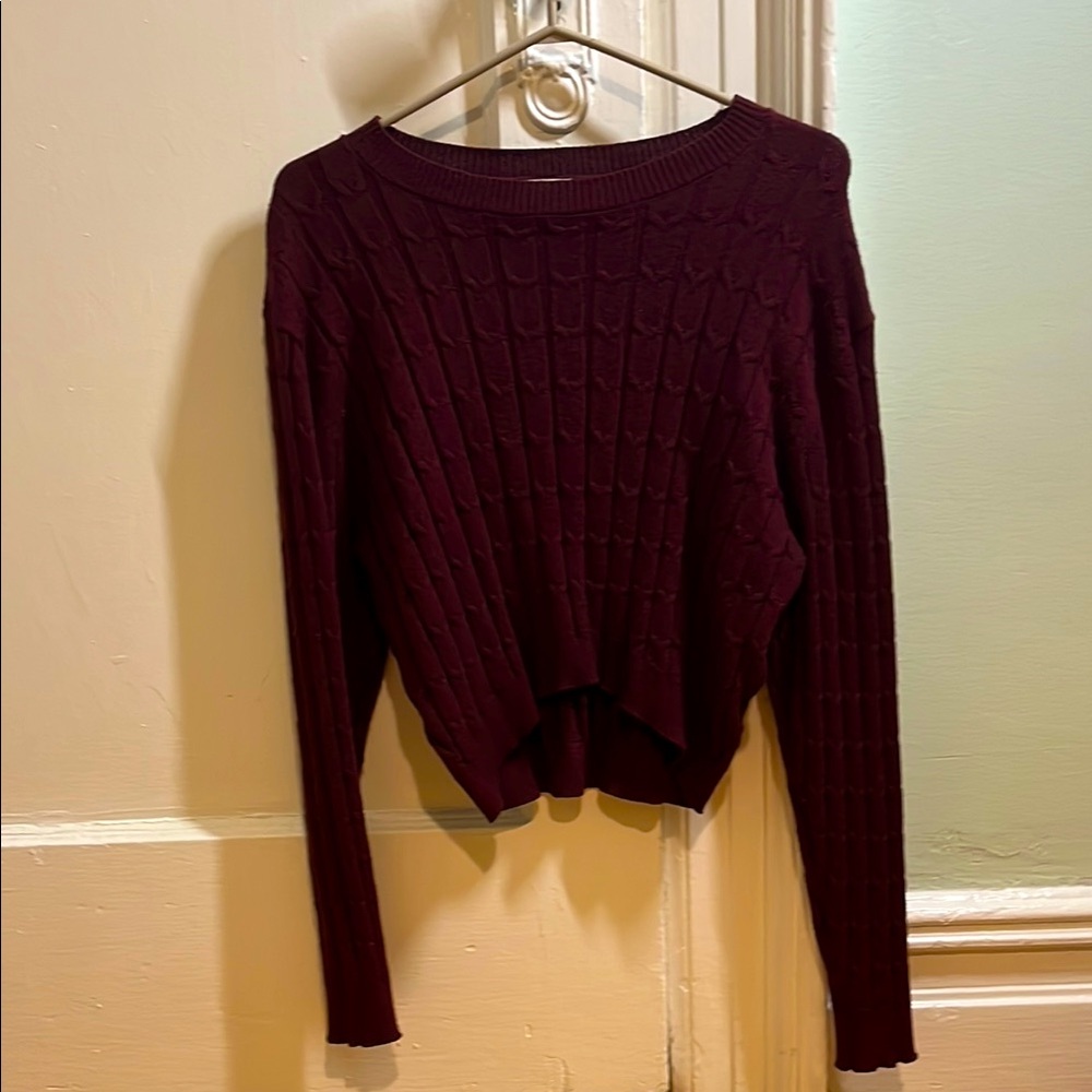 Crew Neck Sweater with Ribbed Texture - Picture 2 of 5